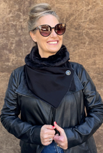 עדי בקשי צעיף פרווה שחור דו צדדי ג'יזל