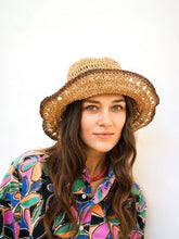 סאאג כובע קש חום כהה/בהיר