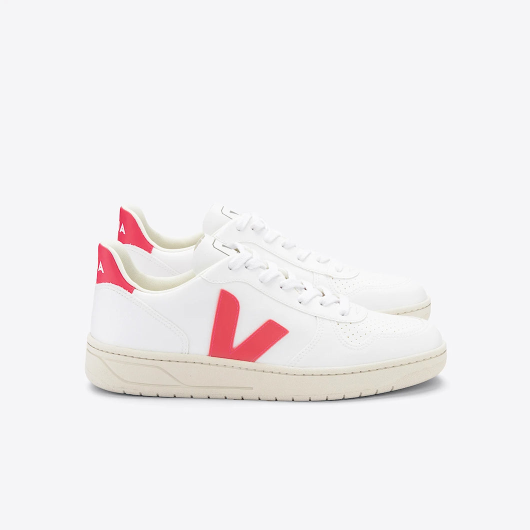 סניקרס לבן/ורוד VEJA fluo rose